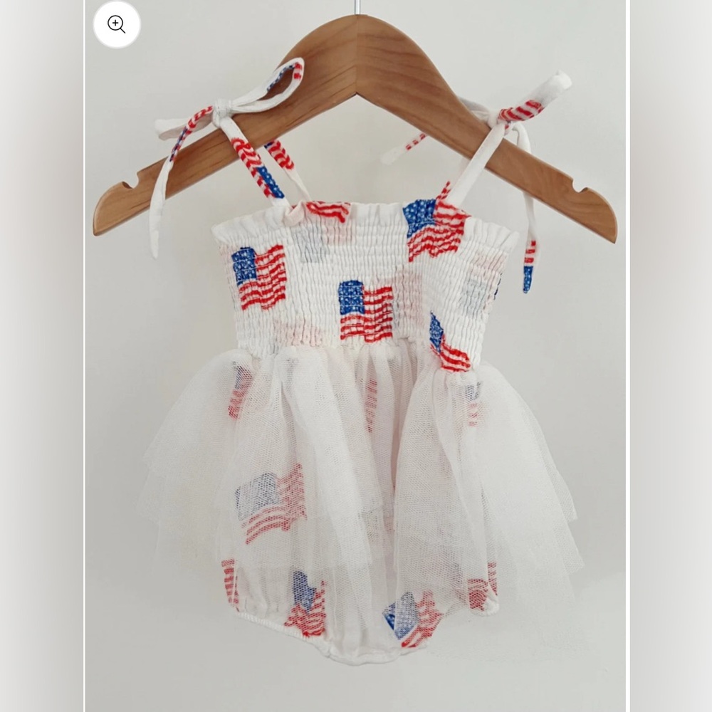 SpearmintLOVE x Angel Dear American Flag Bubble Romper